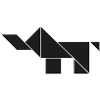 Tangram Elephant black 'n white