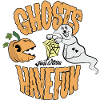 Funny ghost with pumpkin