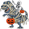 Skeleton Riding Mom Dinosaur