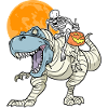 Skeleton Riding Mom Dinosaur