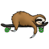 Faultier Skateboard Geschenkidee