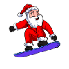 Santa Claus Snowboarding