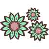 Tranquil Trio: Mint Green Flowers