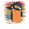 Kingfisher Blue Bird Retro