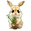 Petit lapin aux fleurs