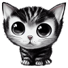 tiny cat drawn