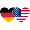 Germany USA Flag Heart