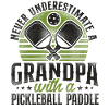 Pickleball Grandpa Retro Never