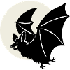 Fledermaus vor Mond