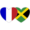 France Jamaica Flag Heart