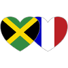 Jamaica France Flag Heart