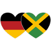 Germany Jamaica Flag Heart