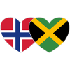 Norway Jamaica Flag Heart