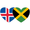 Iceland Jamaica Flag Heart