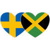 Sweden Jamaica Flag Heart