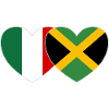 Italie Jamaïque Drapeau Coeur