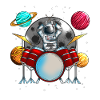 Musician Drummer Space Planet Cosmonaut