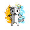 Katze Engel und Teufel