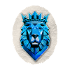 Lion géométrique bleu - Polygone