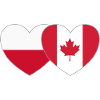 Poland Canada Flag Heart