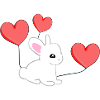 rabbit hearts symbol sweet