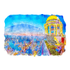 Bangkok Thailand Aquarell Skizze Zeichnung