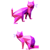 Pink Poly Cats Duo