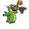 Joueur de basket-ball Crocodile Basketball