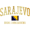 Sarajevo Gold Lettering with Bosnia Flag