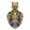 Knight Dog in Medieval Armor