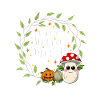 Happy Halloween toadstool white