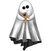 Cute ghost with teddy bear