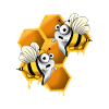 Creepy bees with honeycomb