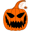 Halloween pumpkin with spider