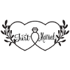 Intertwined Hearts & Ring - Just Married