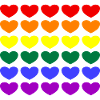 Cœurs arc-en-ciel