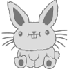Petit lapin kawaii assis