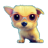 Puppy with glasses