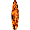 Surfboard in flames