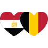 Egypt Belgium Flag Heart