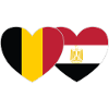 Belgium Egypt Flag Heart