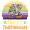 Halloween Skeleton on Dinosaur T-Rex
