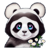 Panda aux fleurs