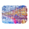 Copenhague Danemark Aquarelle Sketch Illustration