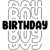 Stacked Outline Boy Typography