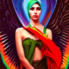 Hijab Frau Engelsflügel Kunst