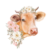 COW WITH FLOWERS