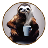 Sloth with coffee