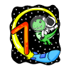 Young 7 years old dinosaur astronaut