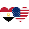 Egypt USA Flag Heart